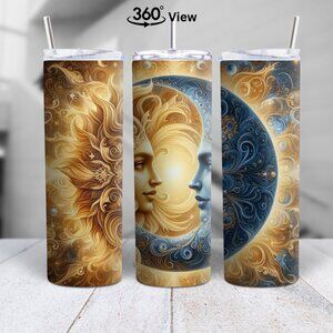 ✨ Celestial Sun & Moon 20oz Skinny Tumbler ✨